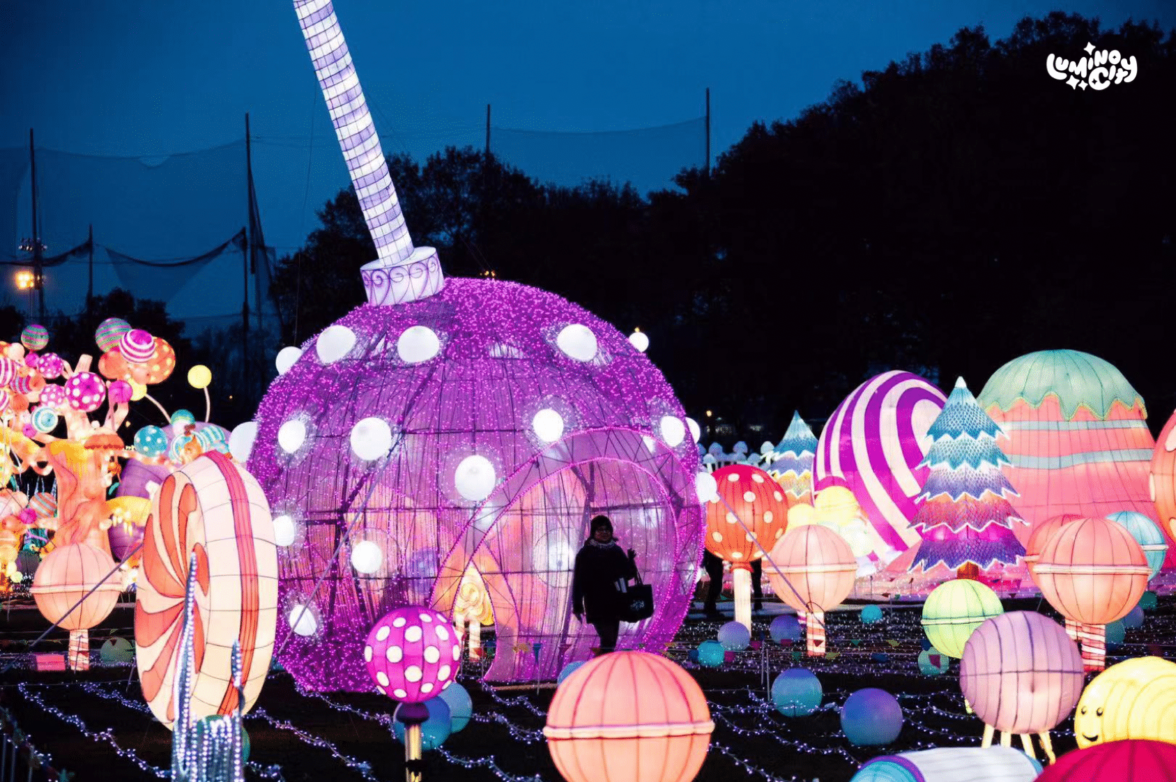 candy-coated wonderland at LuminoCity winter light festival 