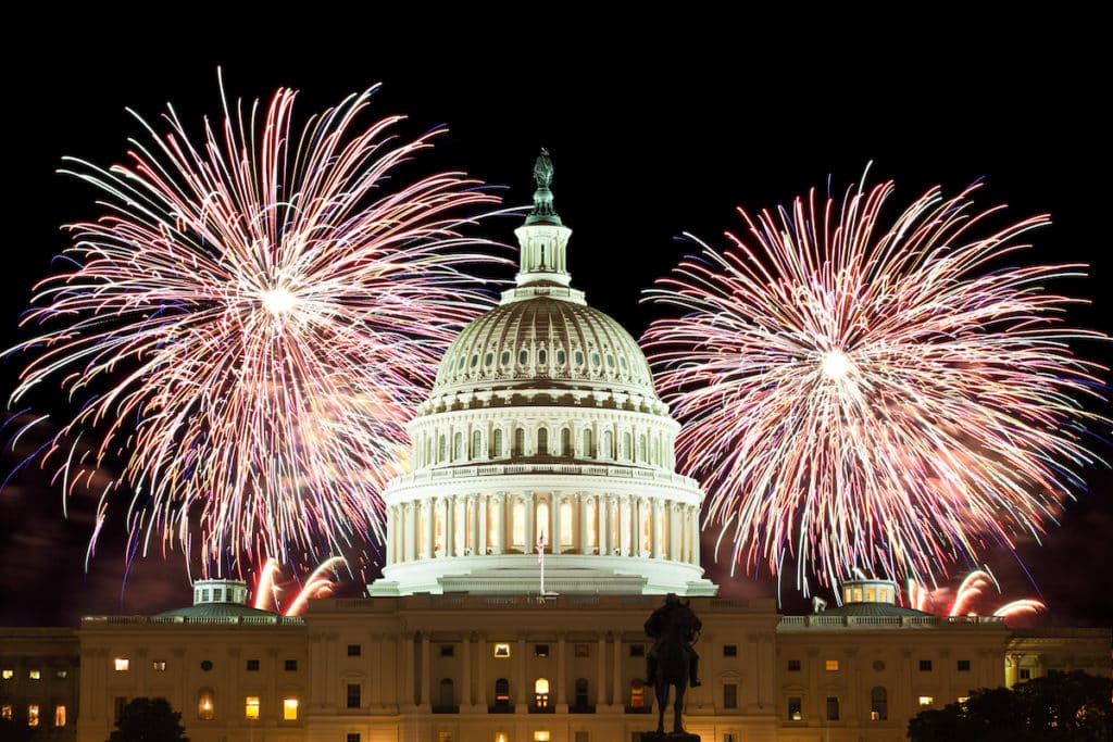 Washington D.C. US Capitol Fourth of July fireworks