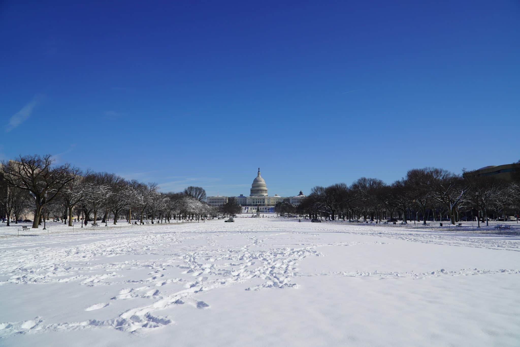 snowy national mall 