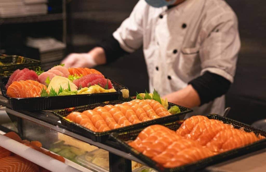 Impressive sushi displays at DC's Momiji restaurant