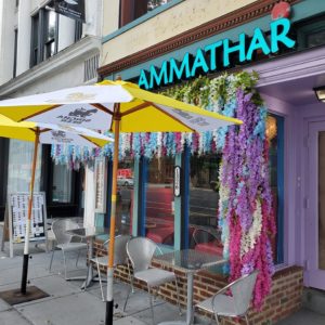 Floral exterior to Ammathar Thai Cuisine in Washinton DC
