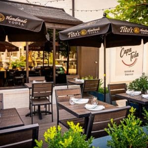 Outdoor dining at Capa Tosta