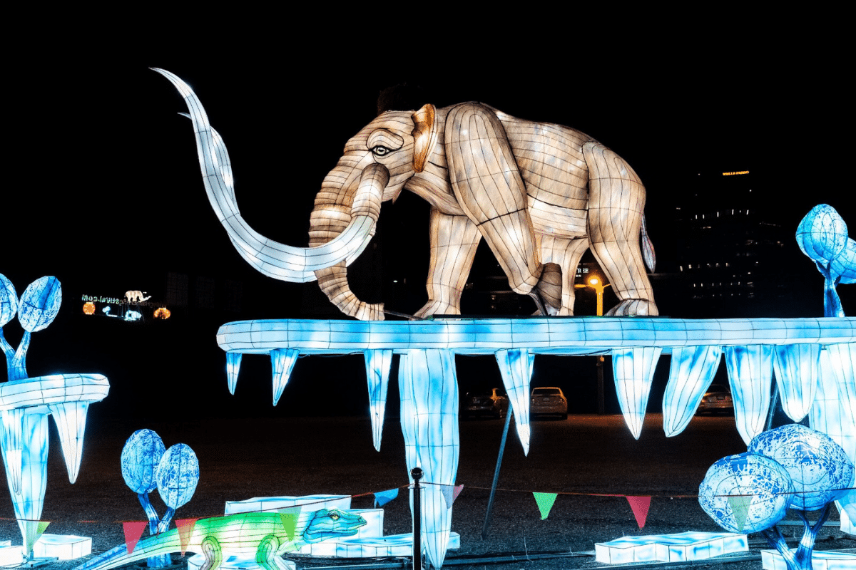 Woolly mammoth lantern at the Winter Lantern Festival